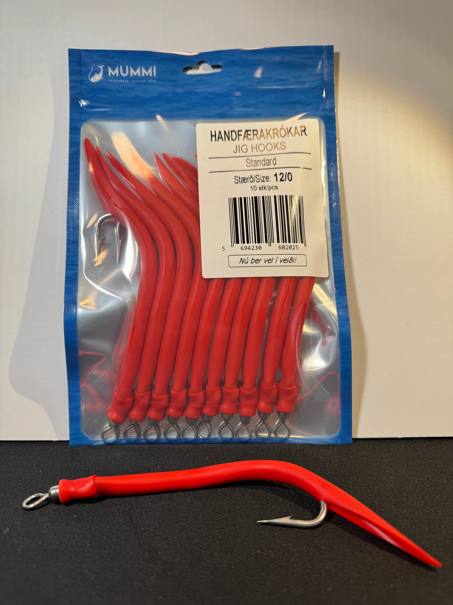 12/0 Krókar, Standard, 10 stk í pakkningu