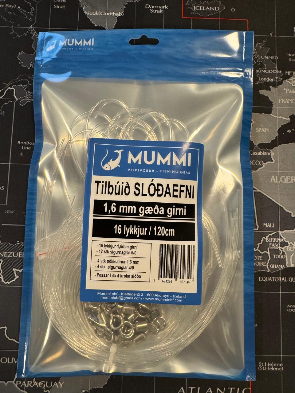 Slóðaefni lykkjur + 6/0 naglar + sökkulínur 4 stk í búnti